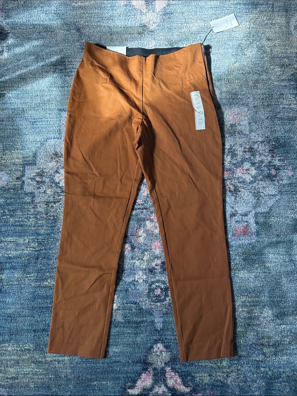 a new day Women's Side Zip Skinny Ankle Pants in Rust Brown Size 10 R NWT Fall